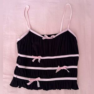 COPY - Kimchi Blue black and pink bow top